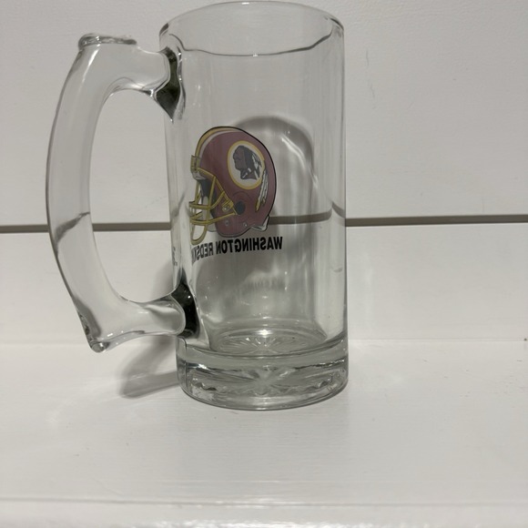 Vtg Washington Redskins Beer Mug Glass LOGO NFL Football Mug 12‎ Oz Thick Heavy - Picture 4 of 4